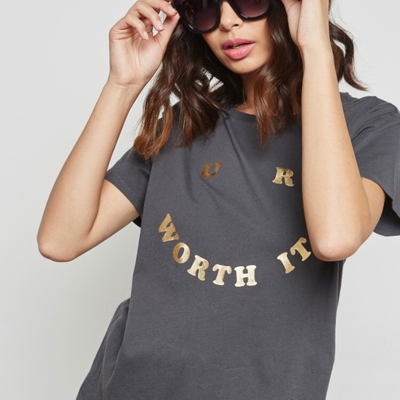 Ban.do “U R Worth It” T-shirt, size XS (NWT) - Picture 2 of 4